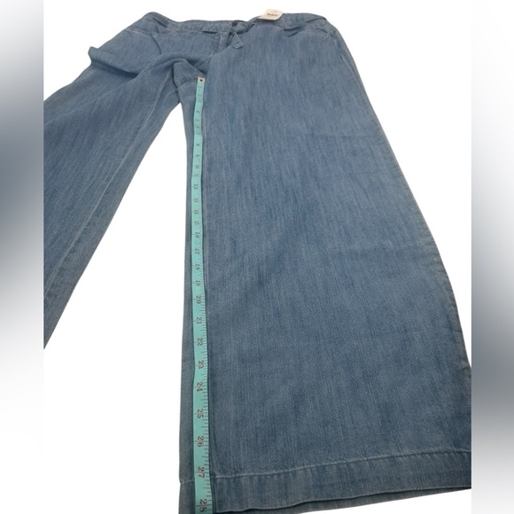J. Jill Denim Women 12P Blue Summer Breeze Chambray Wide Leg Crop Belt Pants NWT - Picture 9 of 15